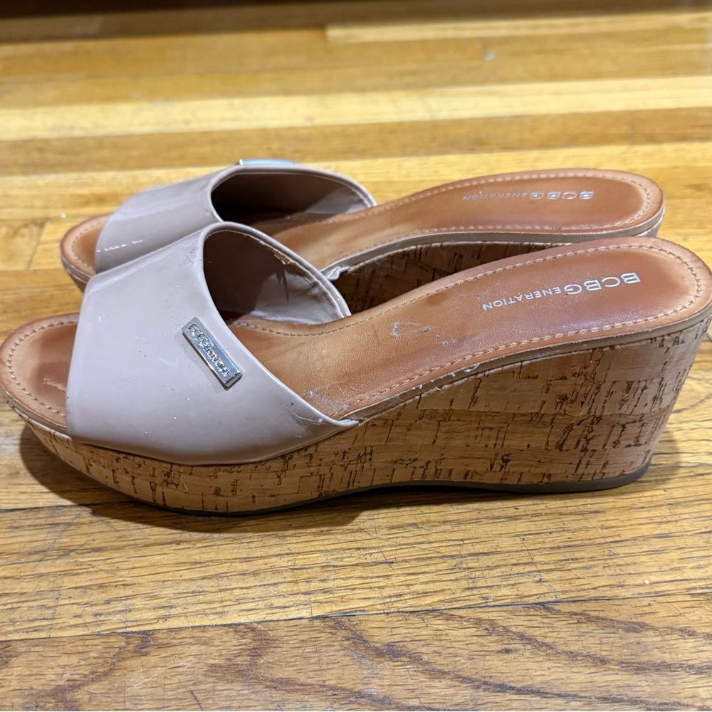 Bcbgeneration Nude Wedge Sandals - image 3